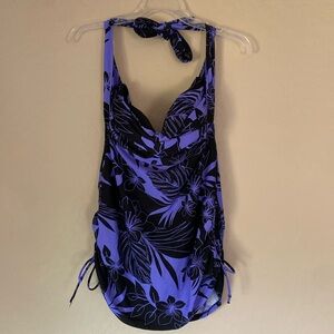 Swimsuits for all, size 16, halter top swimsuit with adjustable sides at hip